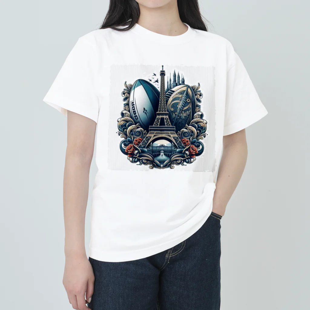 TrendWave Tokyoのパリ　ラグビー　オリンピック Heavyweight T-Shirt