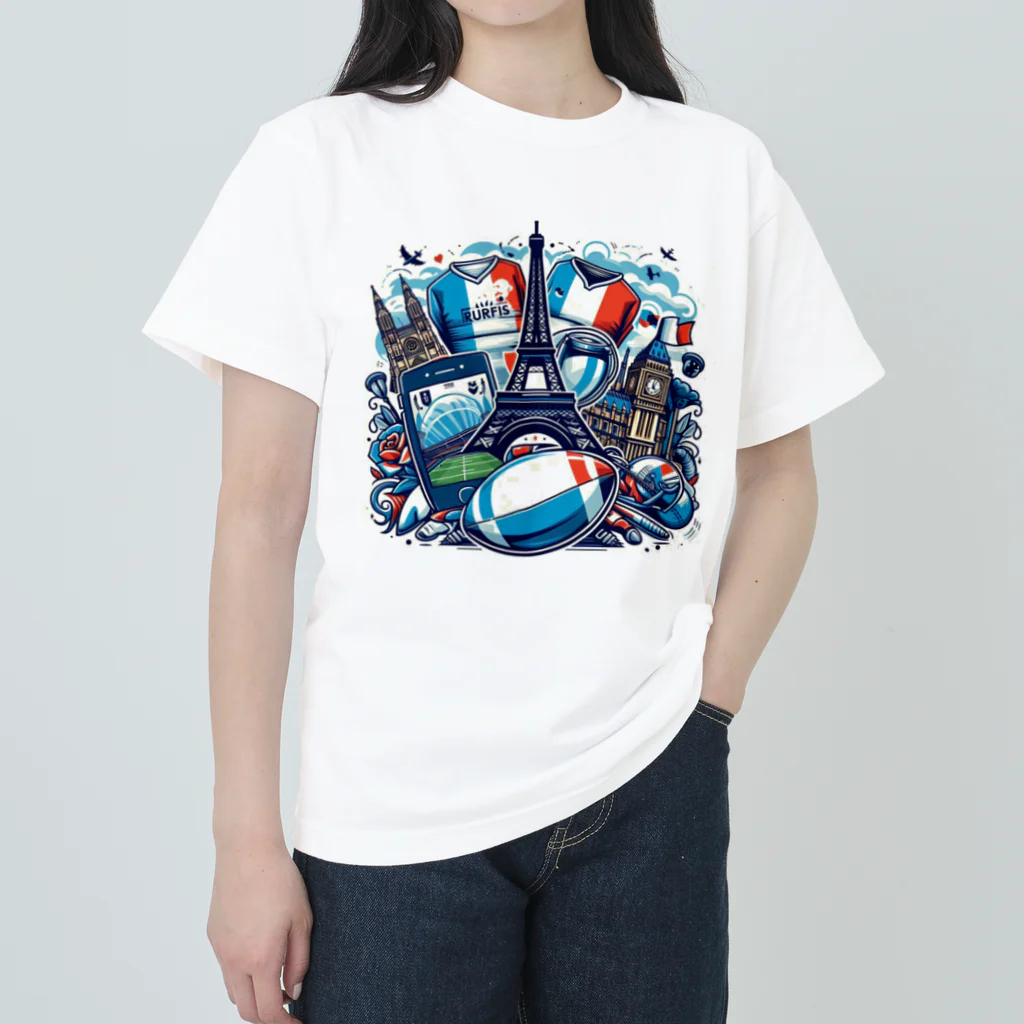 TrendWave Tokyoのパリ　ラグビー　オリンピック Heavyweight T-Shirt