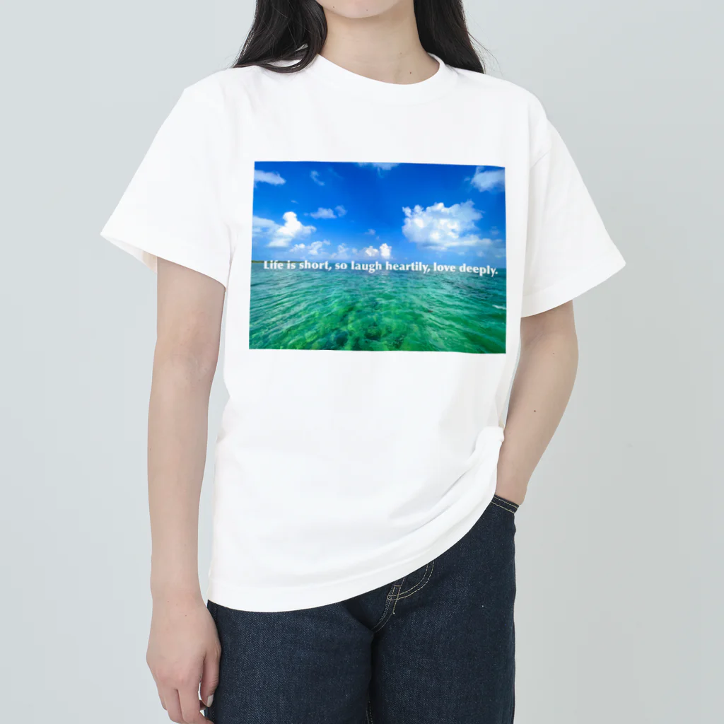 mizuphoto galleryのLife is short, so laugh heartily, love deeply. Heavyweight T-Shirt