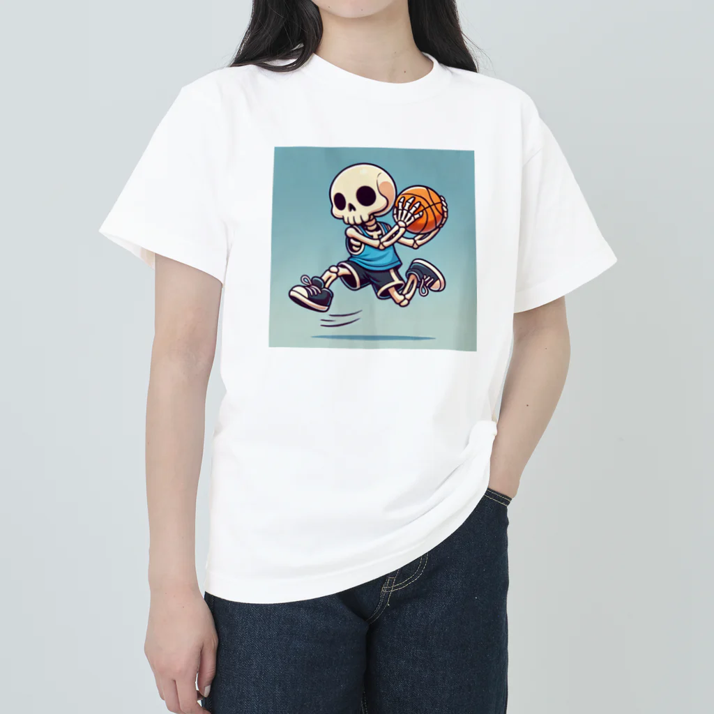 Oz techのスカルフープ：ゴーストプレイヤーのダンクショット Heavyweight T-Shirt