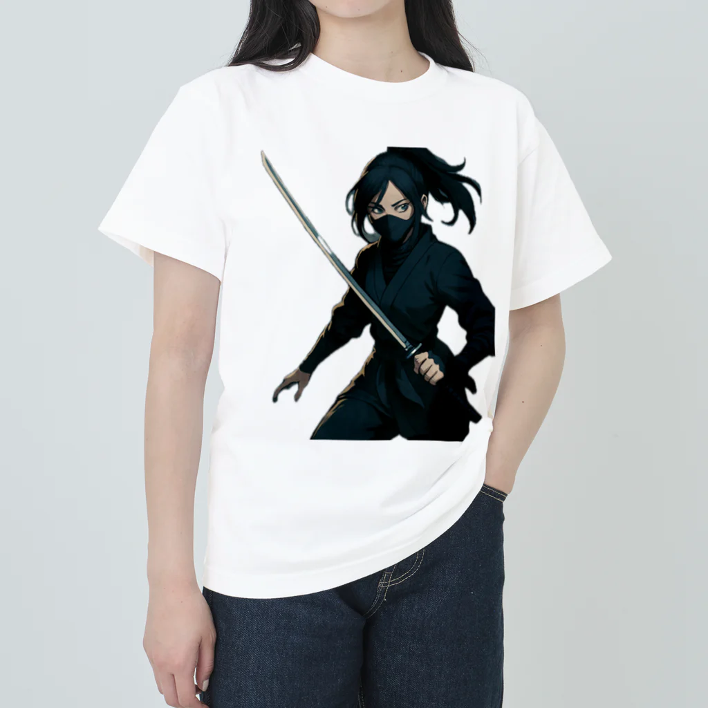 oto_jpのNinja Girl T-Shirt 女忍者Tシャツ Heavyweight T-Shirt