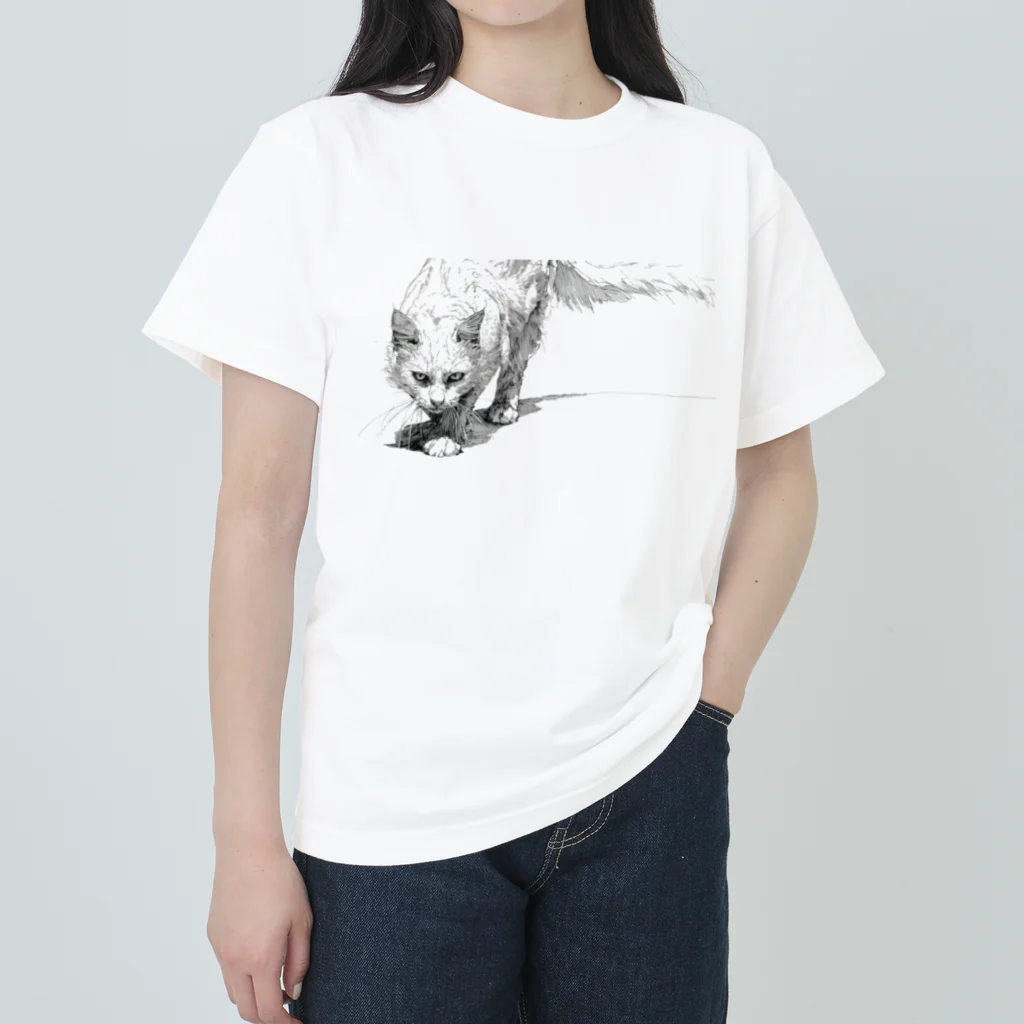 sperz shopの威嚇白猫 Heavyweight T-Shirt