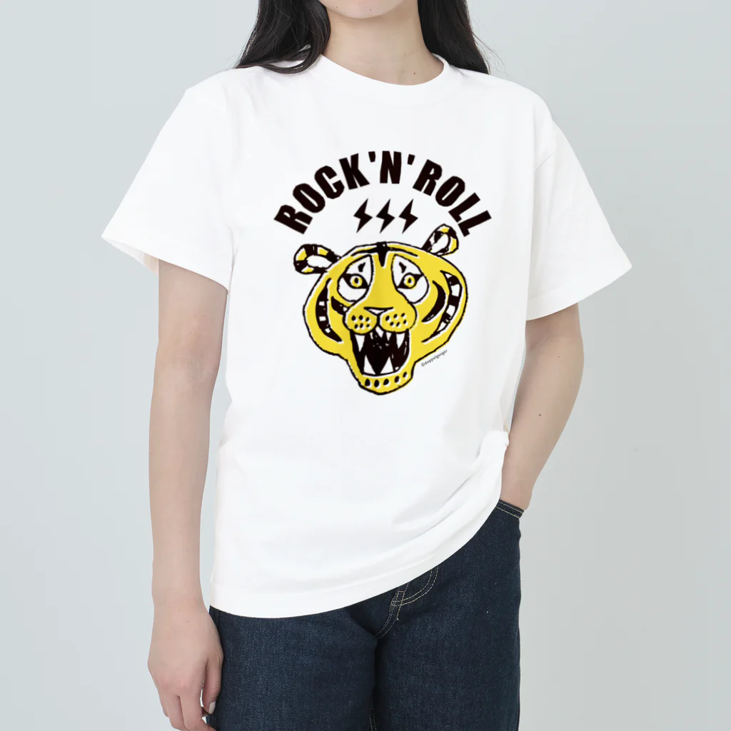 ROCK 'N' ROLL TIGER　ロックンロール タイガーの寅年 ROCK'N'ROLL TIGER タイガー／トラ／虎／ ヘビーウェイトTシャツ