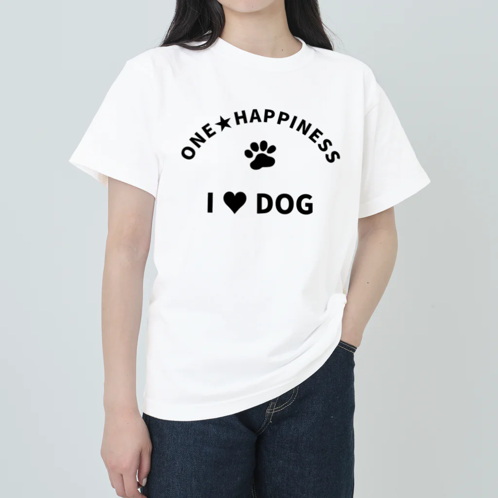 onehappinessのI LOVE DOG　ONEHAPPINESS ヘビーウェイトTシャツ