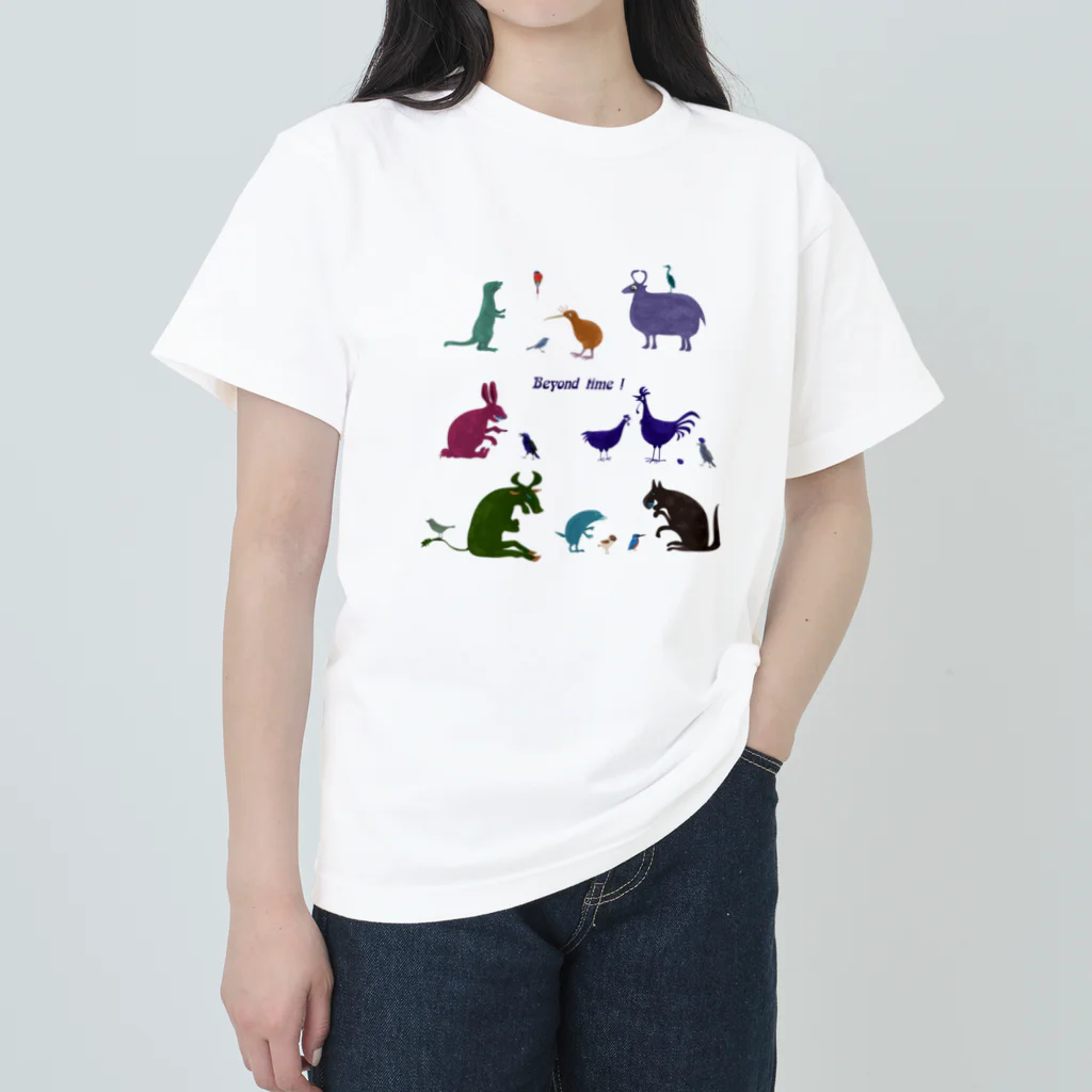 nachau7の動物たちからのメッセージ ヘビーウェイトTシャツ