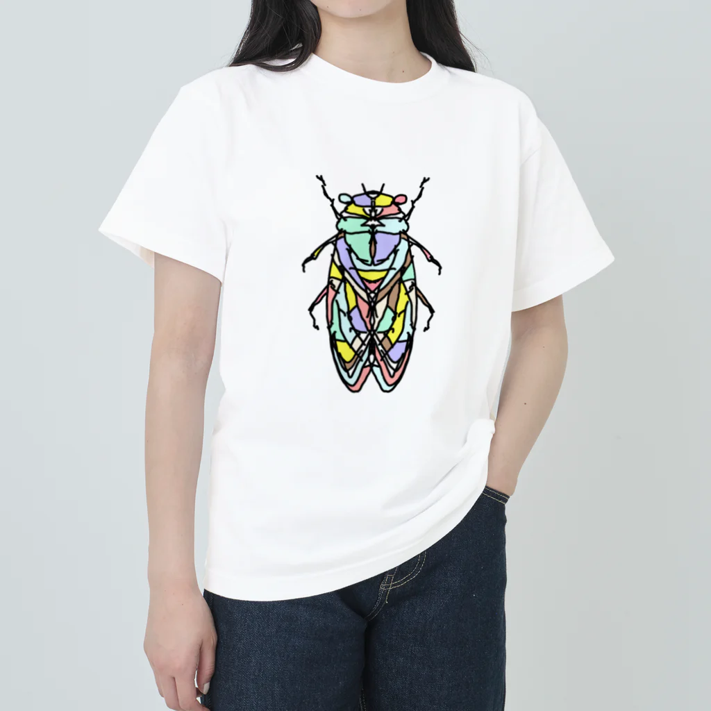 Full of vitality　(フル　オブ　バイタリティ)のcicada(せみ)カラーバージョン(大)Full of vitality　(フル　オブ　バイタリティ) Heavyweight T-Shirt