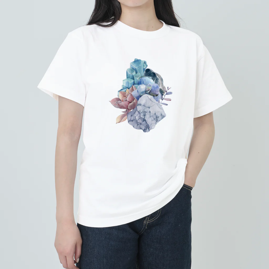 SANKAKU DESIGN STOREの天然石と多肉植物の生け花。 Heavyweight T-Shirt