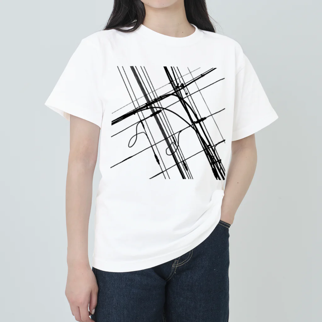 福 紀心 の 作品グッズの電線9 Heavyweight T-Shirt