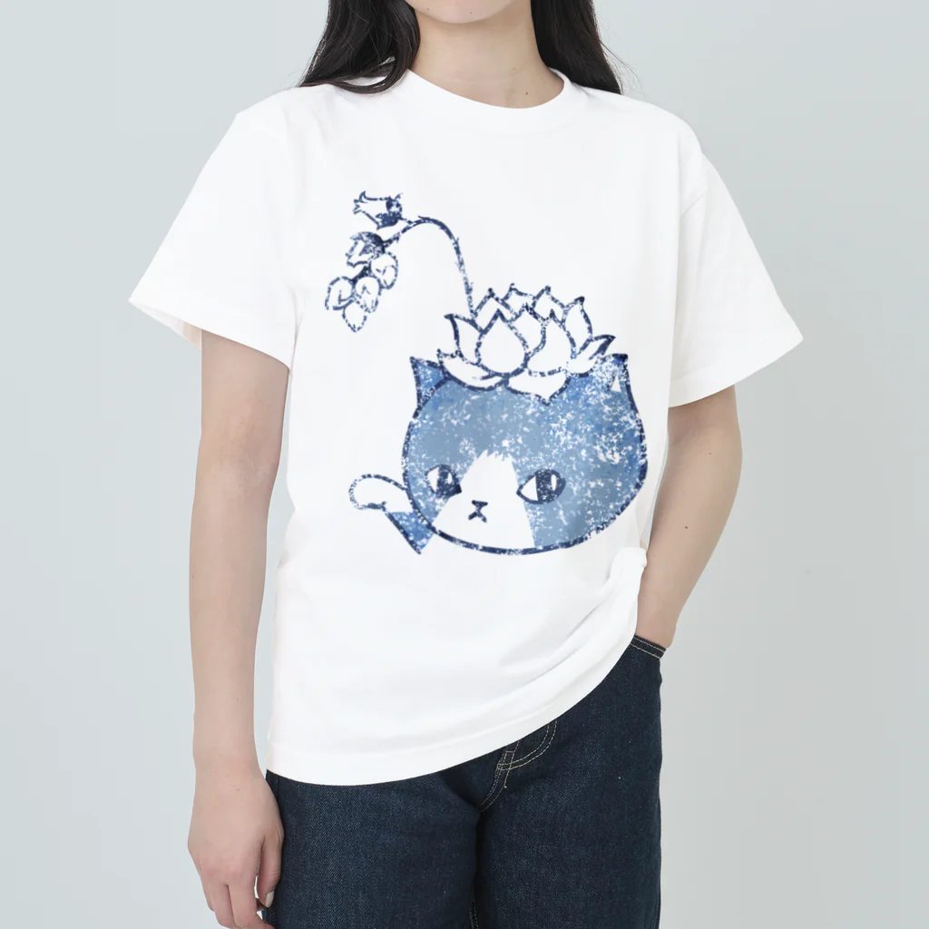 nanaqsaの藍染風エケネコ ヘビーウェイトTシャツ