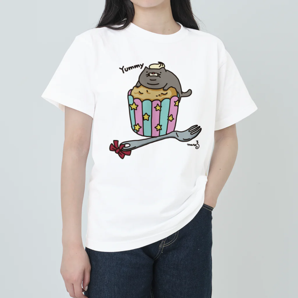 まろぽけっとのかっぷにゃーき ヘビーウェイトTシャツ