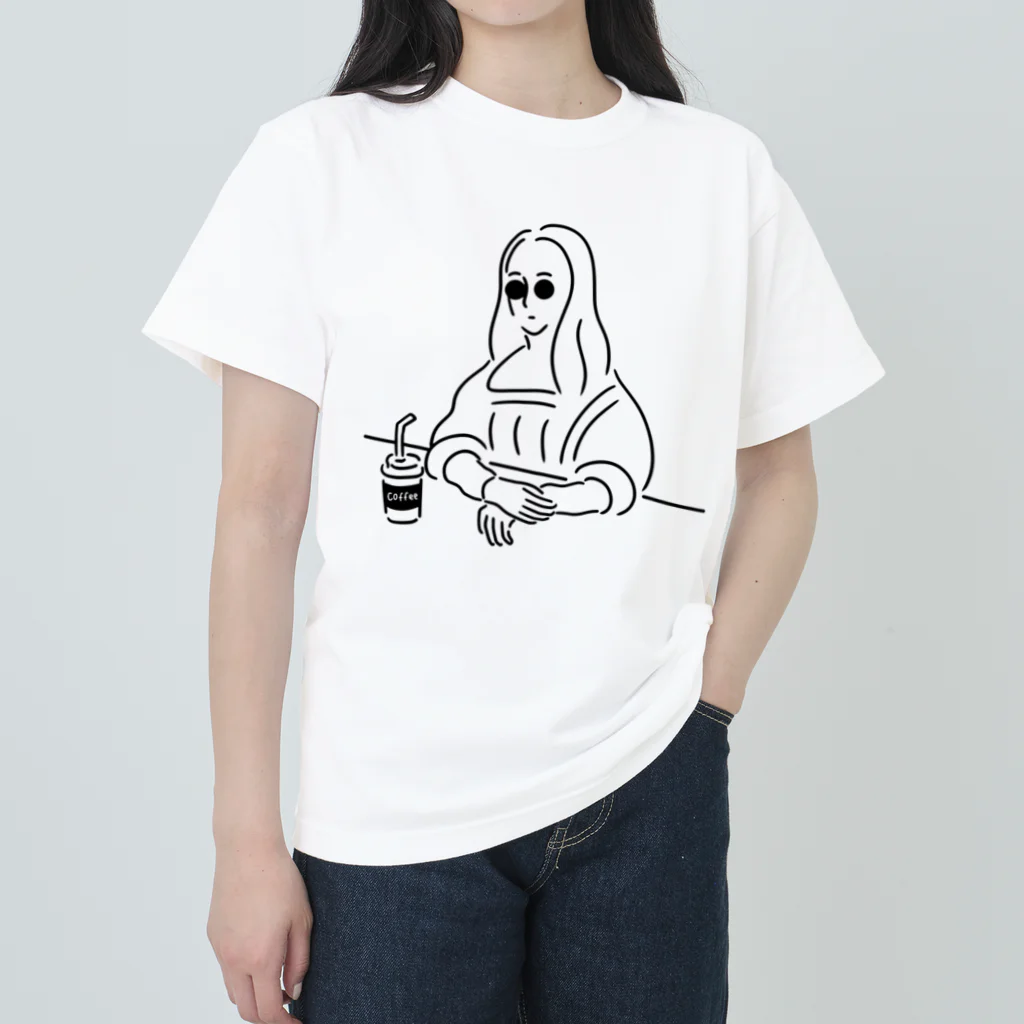 Aliviostaのモナリザ イラスト ヘビーウェイトTシャツ