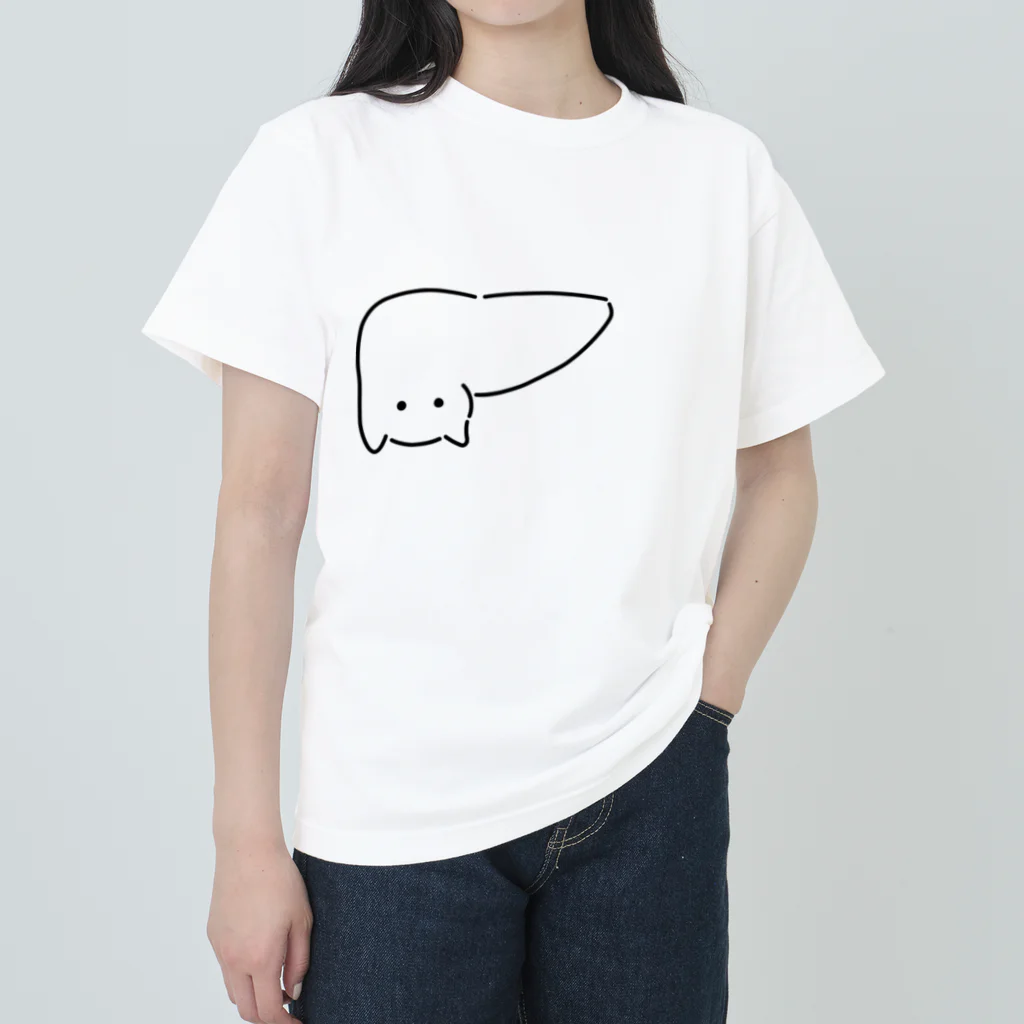 ねこやにわとりやの肝臓がニャンコ ヘビーウェイトTシャツ