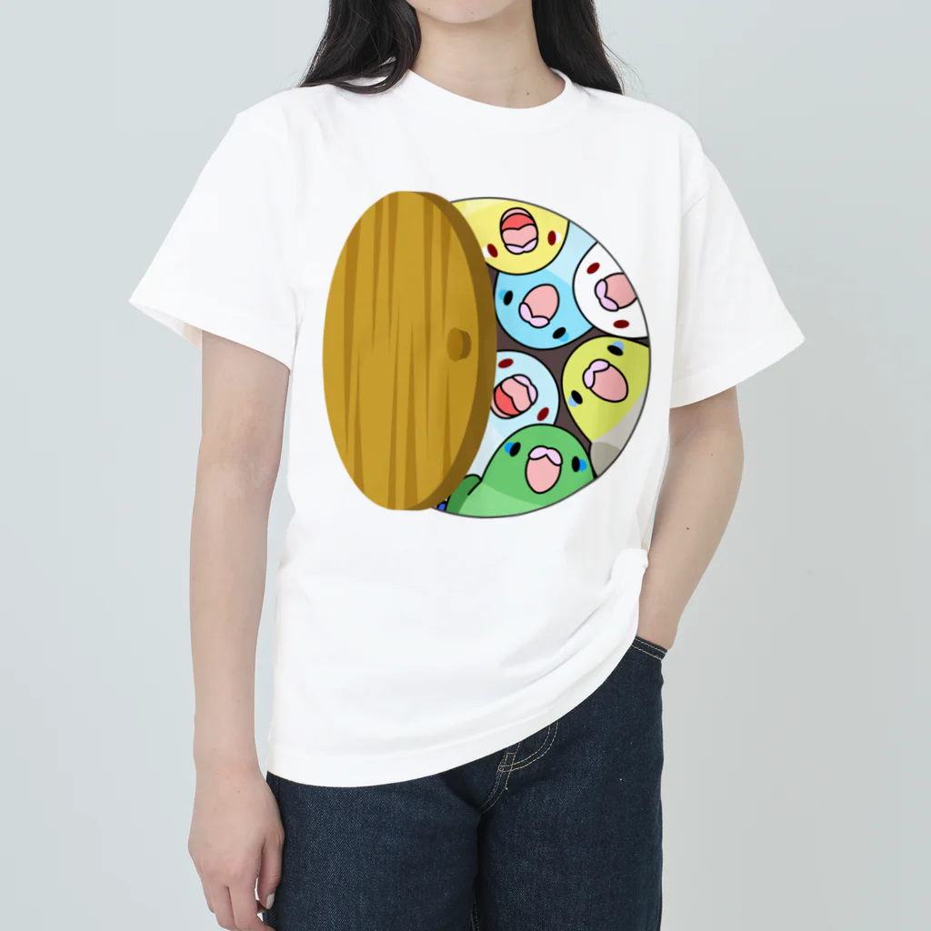 まめるりはことりの三密です！むちむちマメルリハさん【まめるりはことり】 Heavyweight T-Shirt