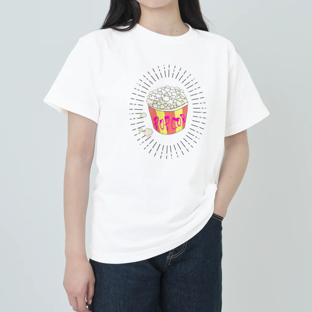 なでしこ@デザインのポップコーン Heavyweight T-Shirt