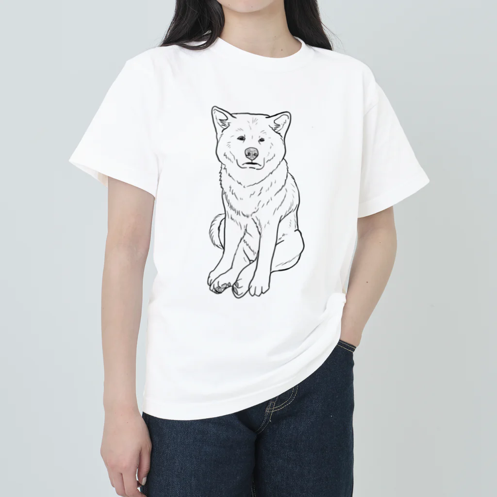 春風工房のZAZEN白秋田犬 ヘビーウェイトTシャツ