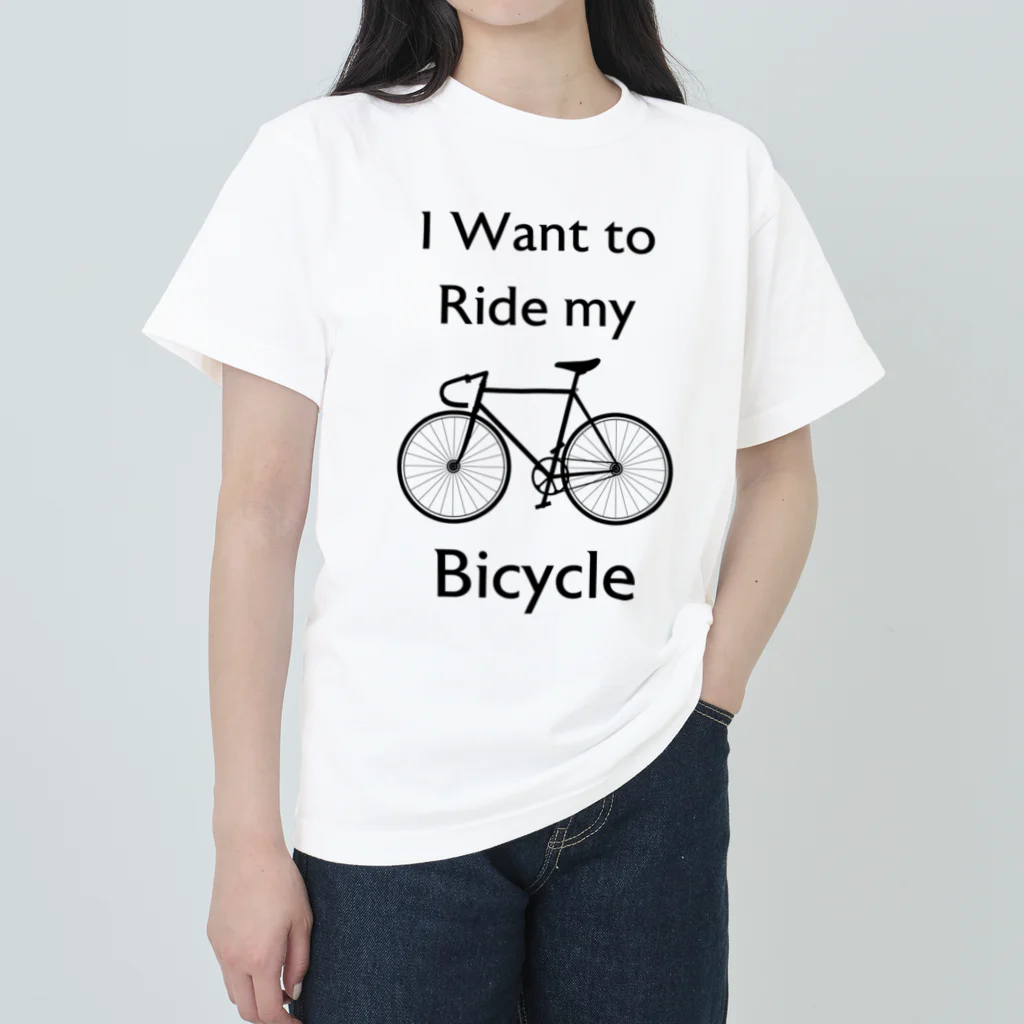 kg_shopのI Want to Ride my Bicycle Heavyweight T-Shirt