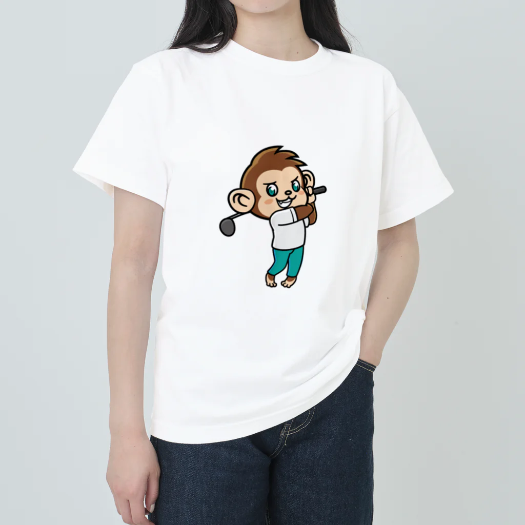 300YのMonkey golfer のもんごる君 ヘビーウェイトTシャツ