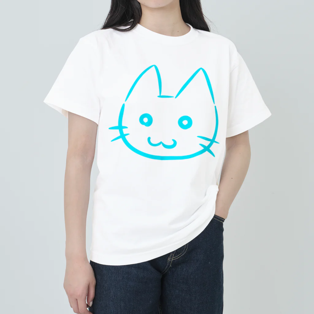 武者小路夕桐の水色猫 Heavyweight T-Shirt