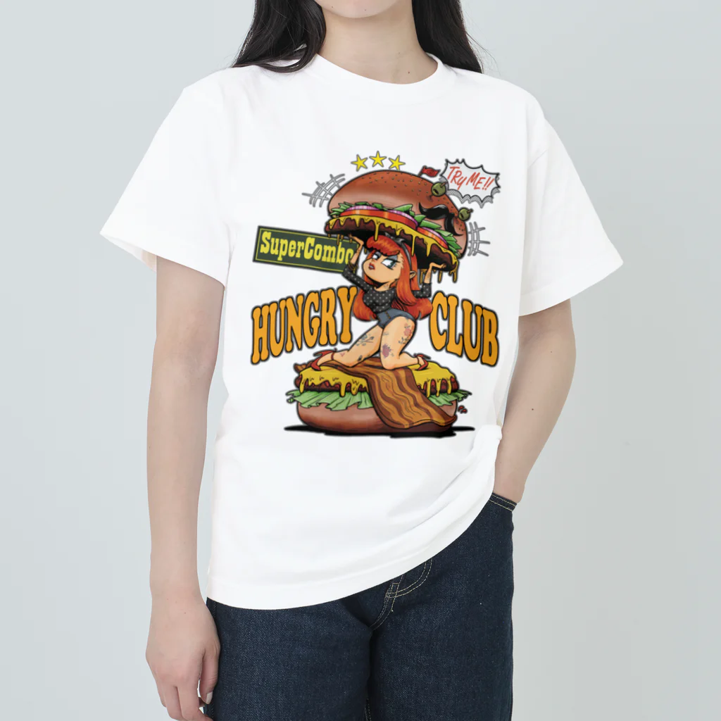 nidan-illustrationの"HUNGRY CLUB" ヘビーウェイトTシャツ