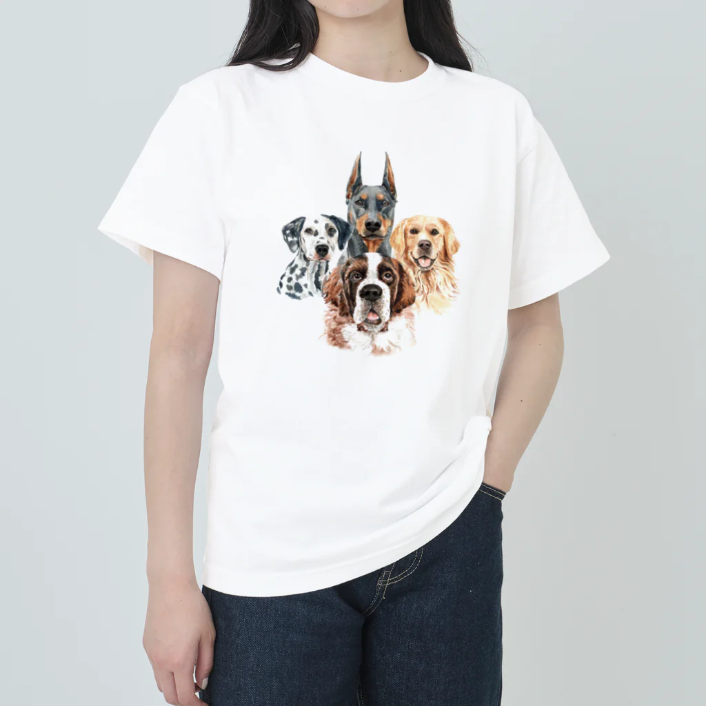 SANKAKU DESIGN STOREの賢くて優しい、大きい犬たち。 Heavyweight T-Shirt