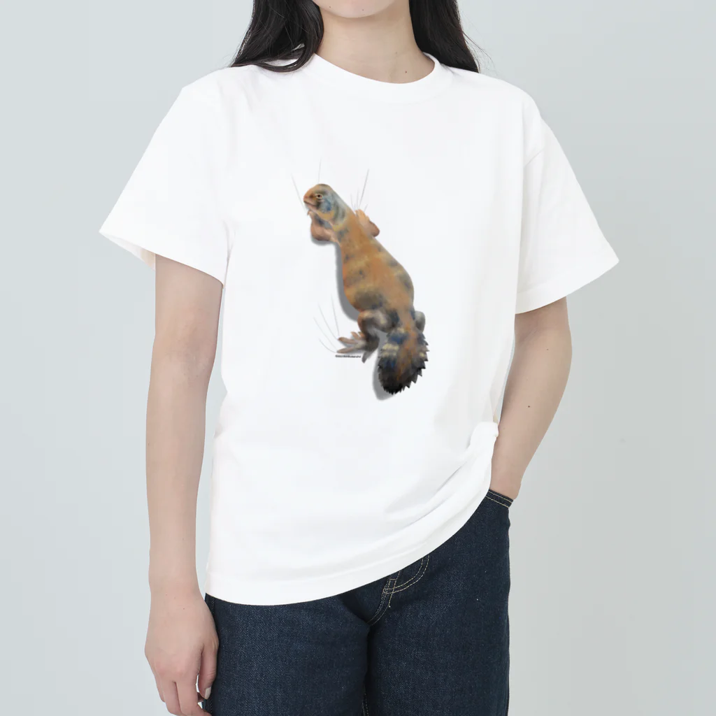 しろくまるいるいと動物たちのトーマストゲオアガマ/しがみつき ヘビーウェイトTシャツ