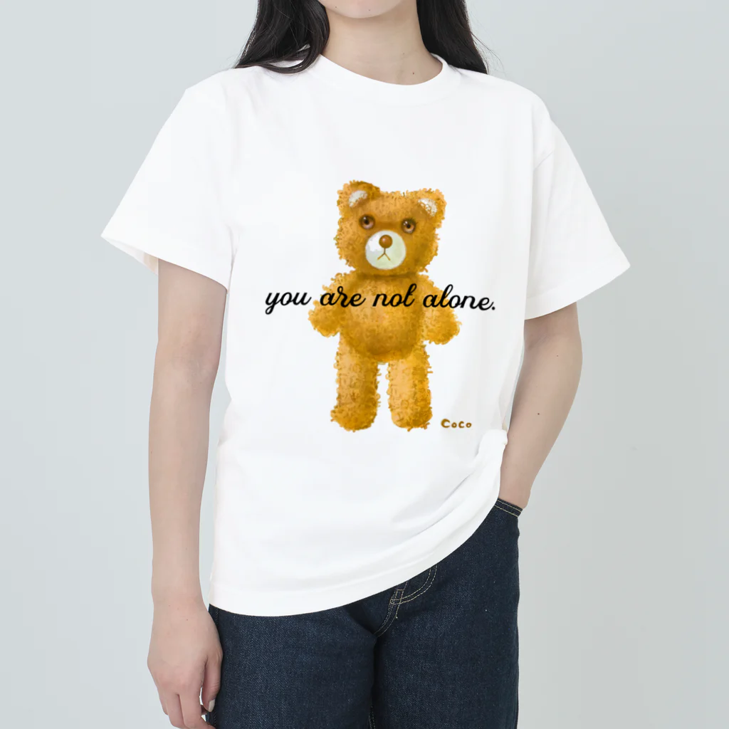 cocoartの雑貨屋さんの【you are not alone.】（茶くま） Heavyweight T-Shirt