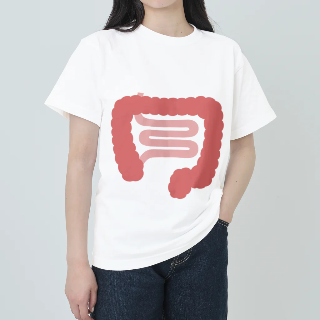 8anna storeの人体のなぞ。ぴかぴかピンクの大腸。 ヘビーウェイトTシャツ