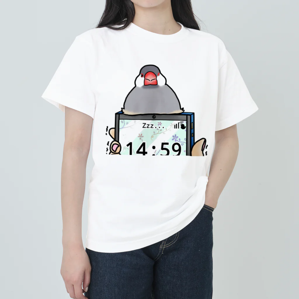 Lily bird（リリーバード）の「小鳥が眠りたがってるんだ」（シルバー文鳥） Heavyweight T-Shirt