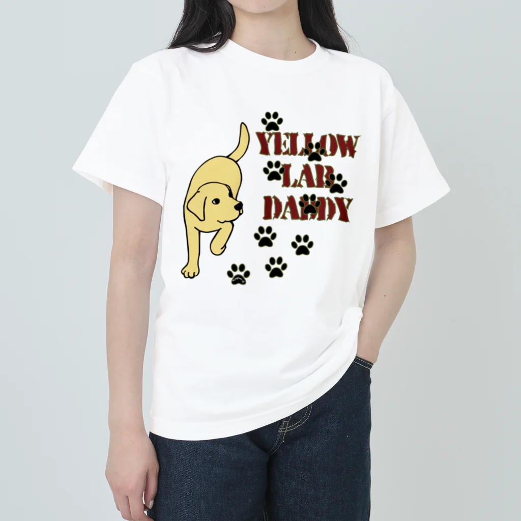 ハッピー・ラブラドールズのYellow Lab Daddy　イエローラブラドール ヘビーウェイトTシャツ