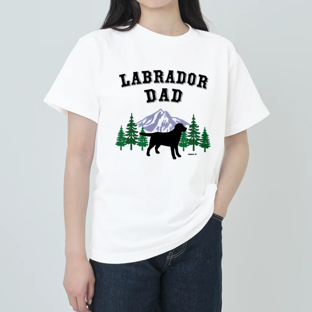 ハッピー・ラブラドールズのLabrador Dad ブラックラブラドール Heavyweight T-Shirt