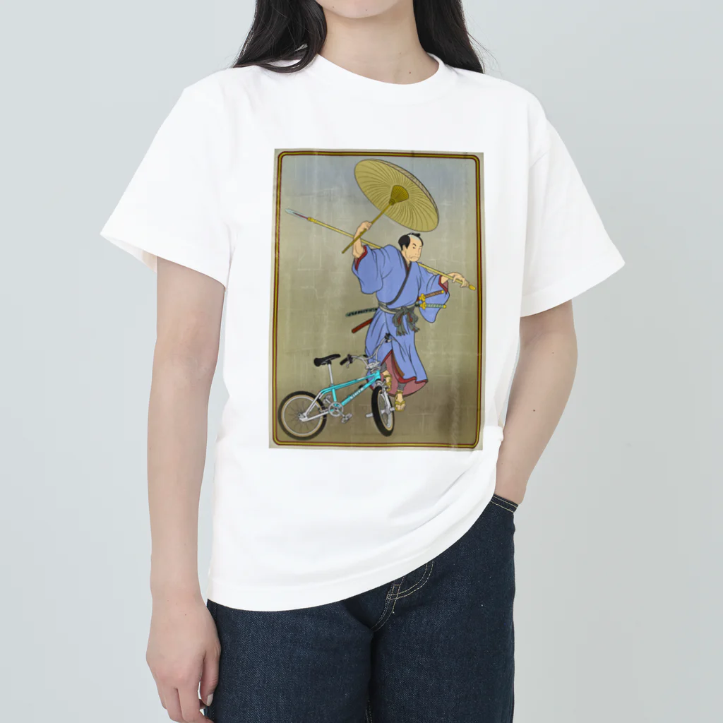 nidan-illustrationの"bmx samurai" #1 ヘビーウェイトTシャツ