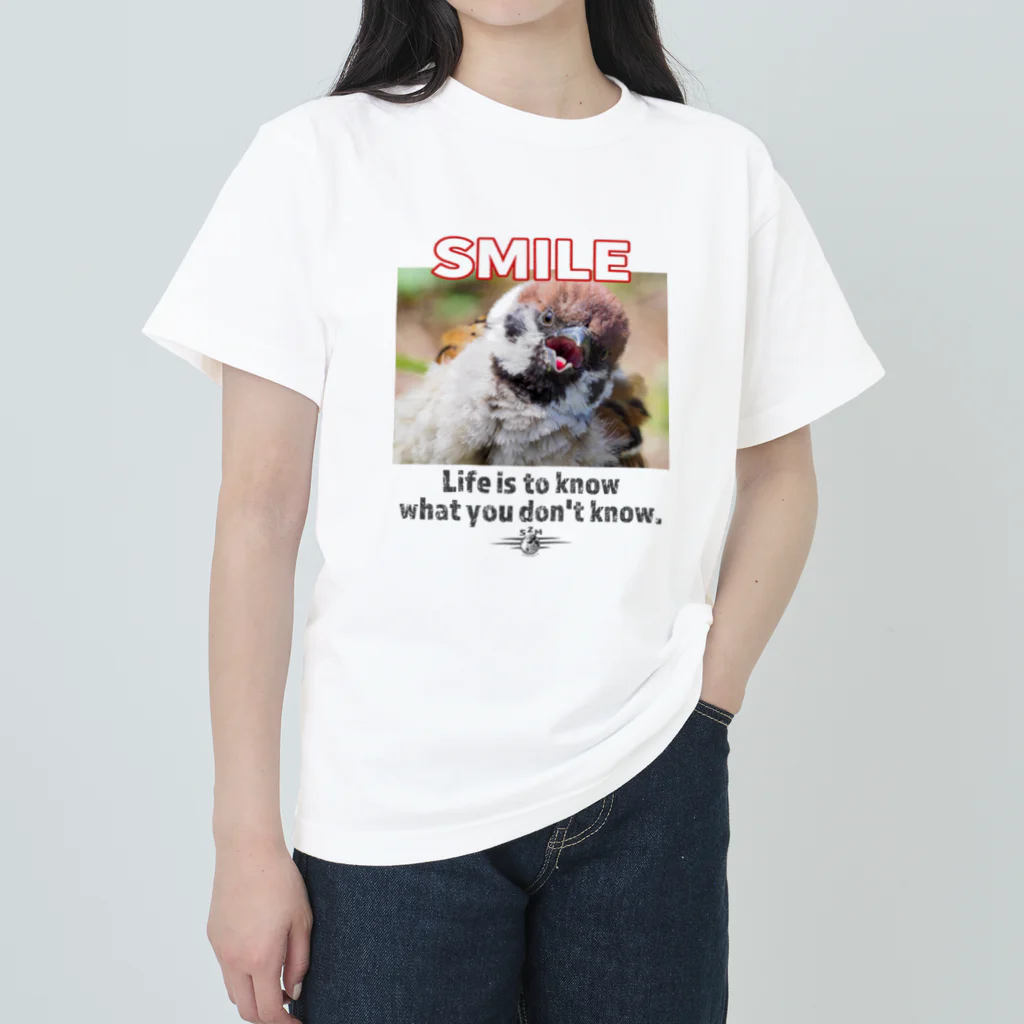 “すずめのおみせ” SUZURI店のSMILE！ Heavyweight T-Shirt