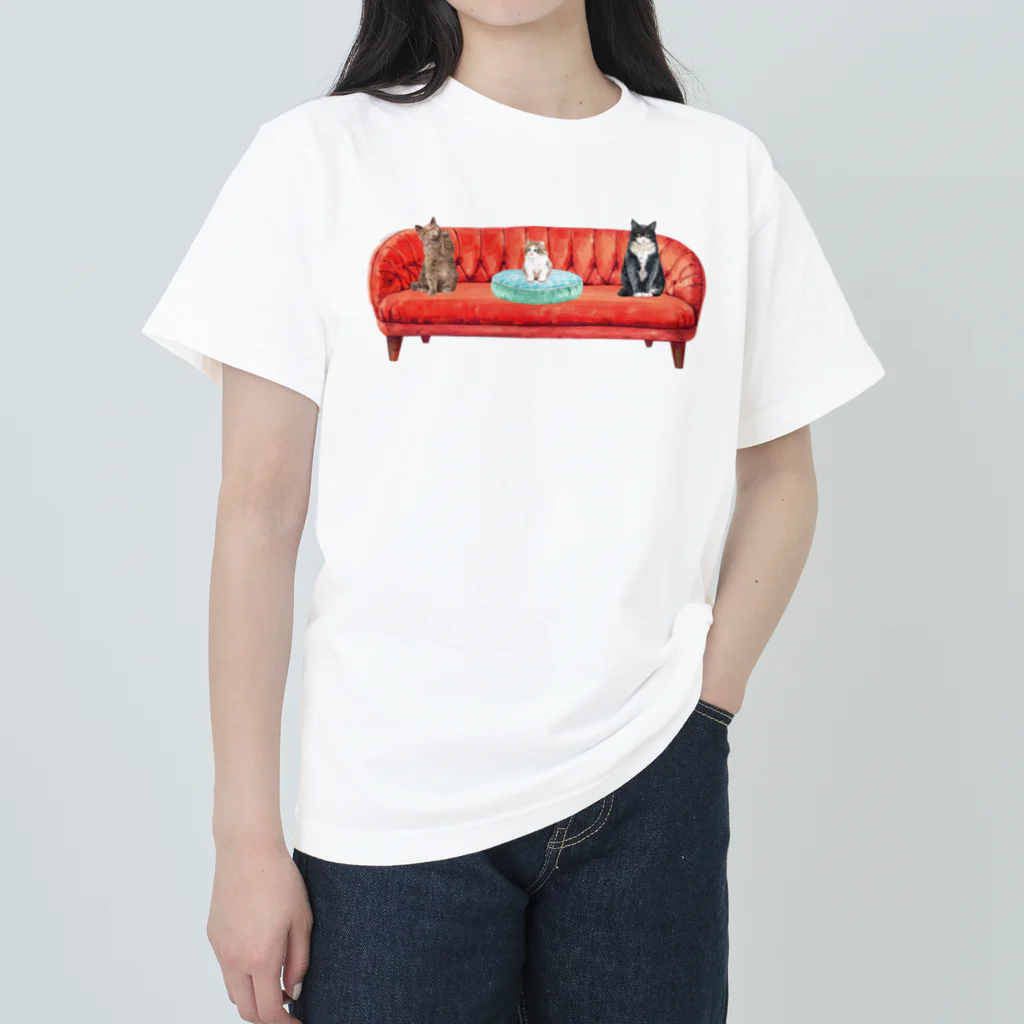 SANKAKU DESIGN STOREの新入りと古参の緊張感溢れるソーシャルディスタンス(社会的距離)。 Heavyweight T-Shirt