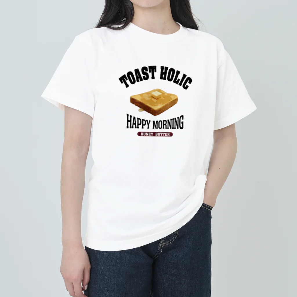 メシテロタイプ（飯テロTシャツブランド）のハニーバター（アレンジトースト ビンテージ風） ヘビーウェイトTシャツ