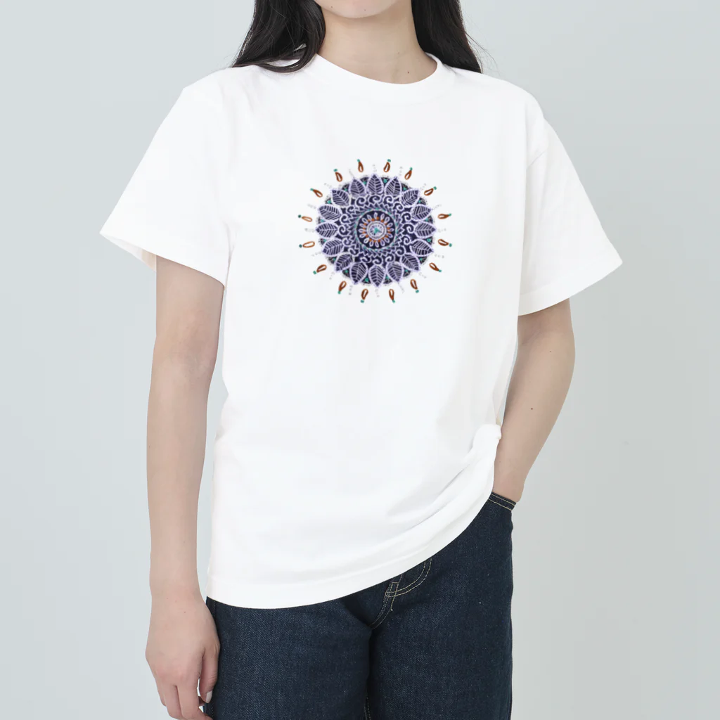 ネルネルテルネのアラベスク刺繡 ✸ ホワイト Heavyweight T-Shirt