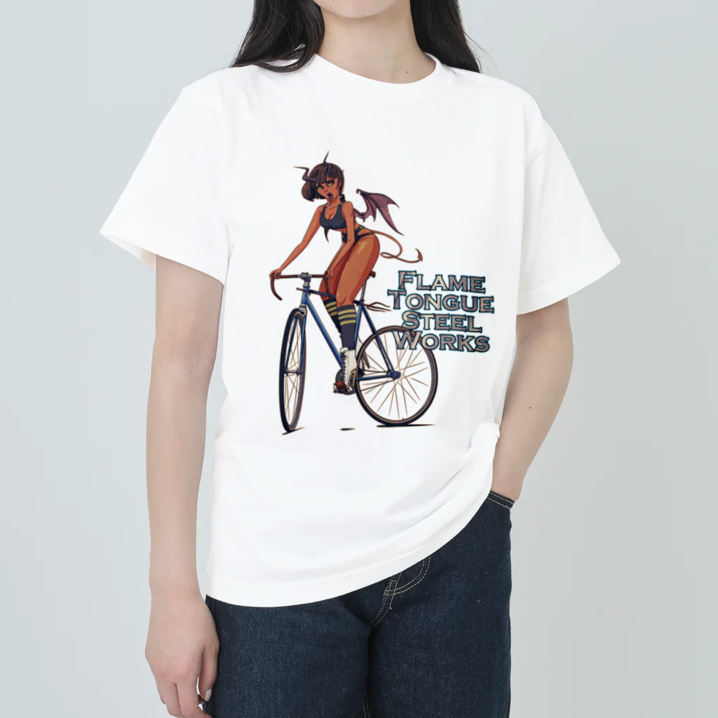 nidan-illustrationの"FLAME TONGUE STEEL WORKS" ヘビーウェイトTシャツ