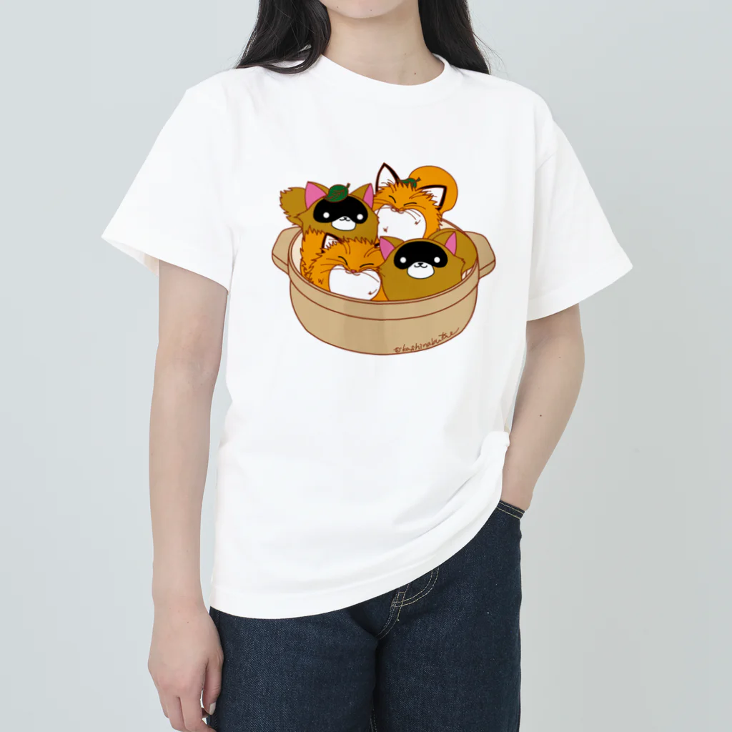 Draw freelyのきつねとたぬき鍋 ヘビーウェイトTシャツ