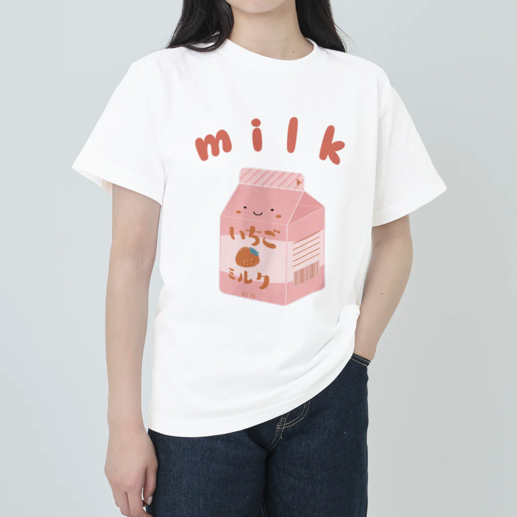 ひるね本箱　Hirune Honbako のいちごミルク Heavyweight T-Shirt