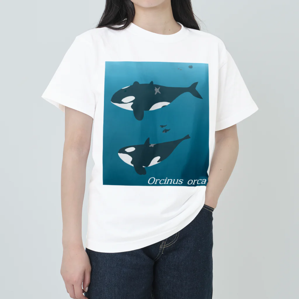 街のいろどりのオルカ、母子のひととき Heavyweight T-Shirt