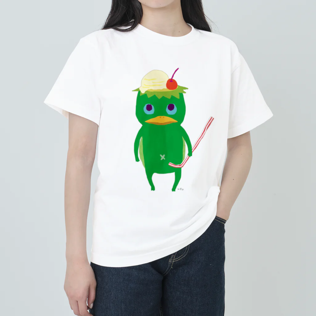 おばけ商店のおばけTシャツ＜クリームソーダになりたい河童・大＞ ヘビーウェイトTシャツ