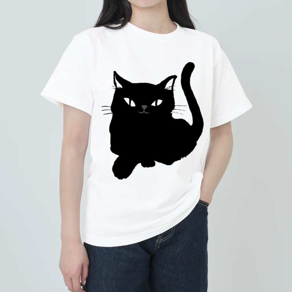 たろくろのクロネコ ヘビーウェイトTシャツ