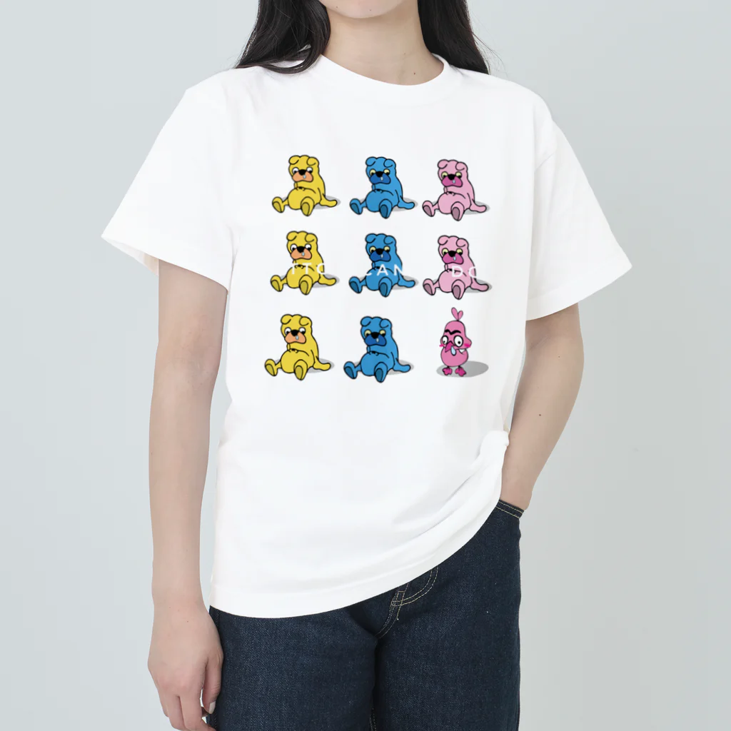 プレゼントわたあめにんぎょうの『ぴゅって』のぴゅってがいっぱい ヘビーウェイトTシャツ