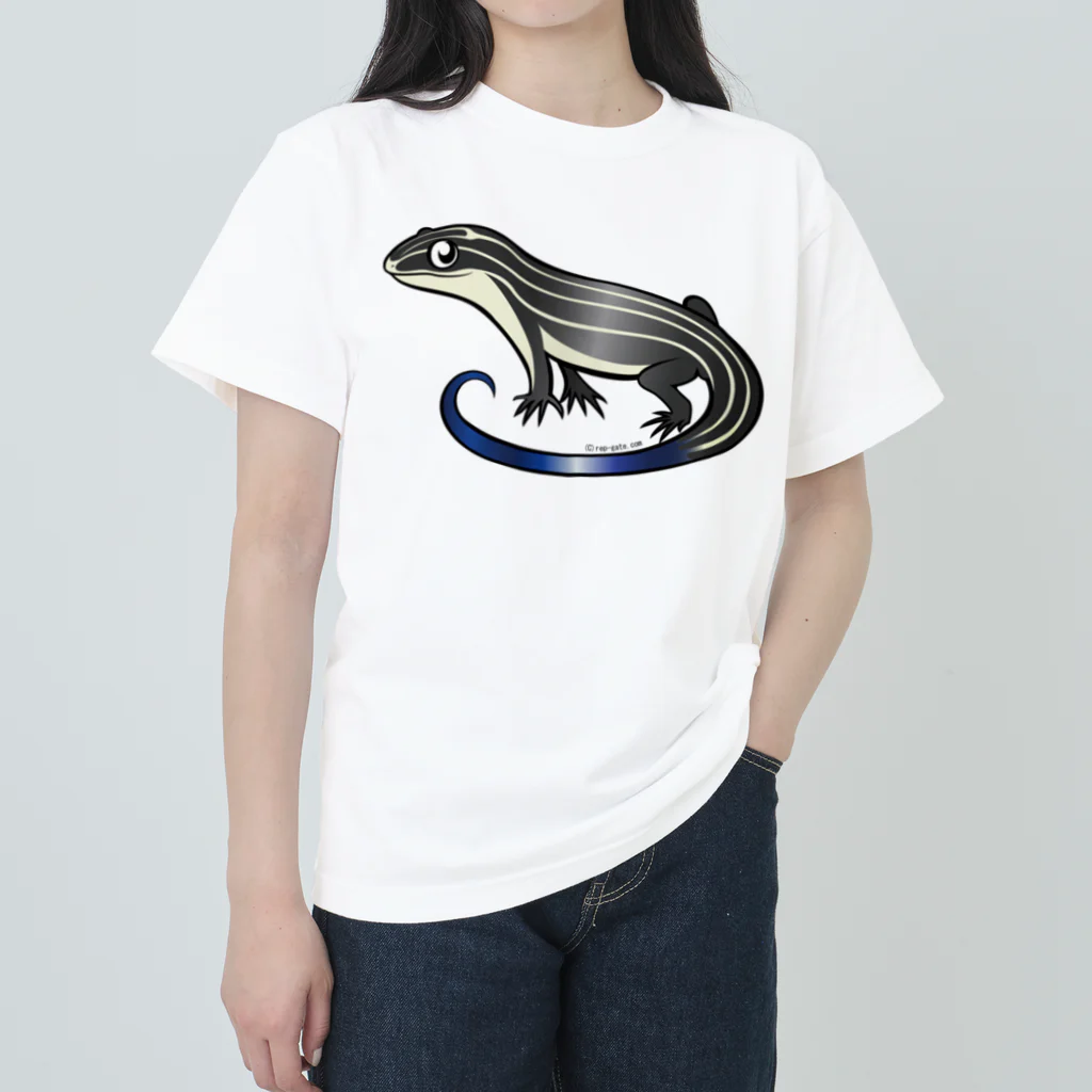 もむのふの爬虫類グッズやさんのニホントカゲ（ヤング） ヘビーウェイトTシャツ