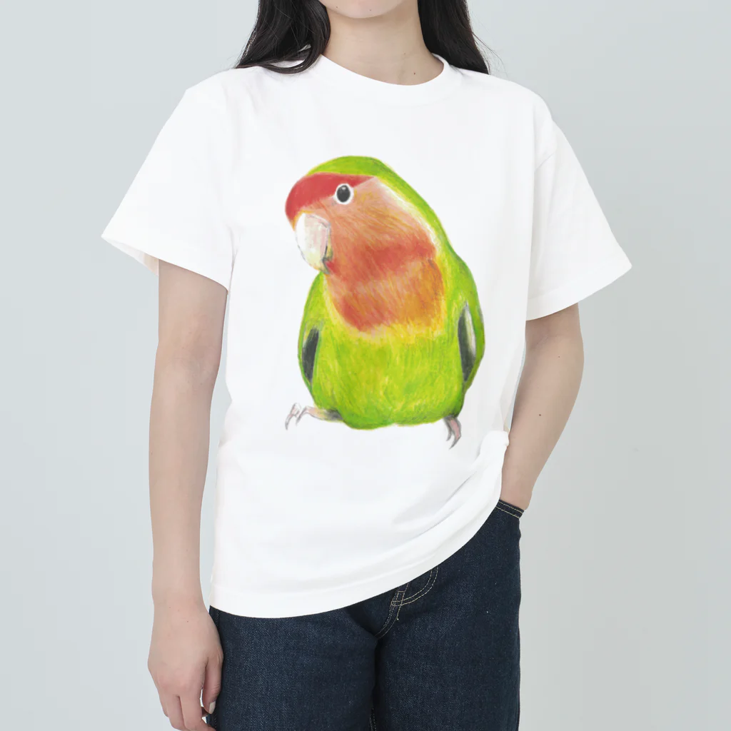 森図鑑の[森図鑑]コザクラインコ ノーマル Heavyweight T-Shirt