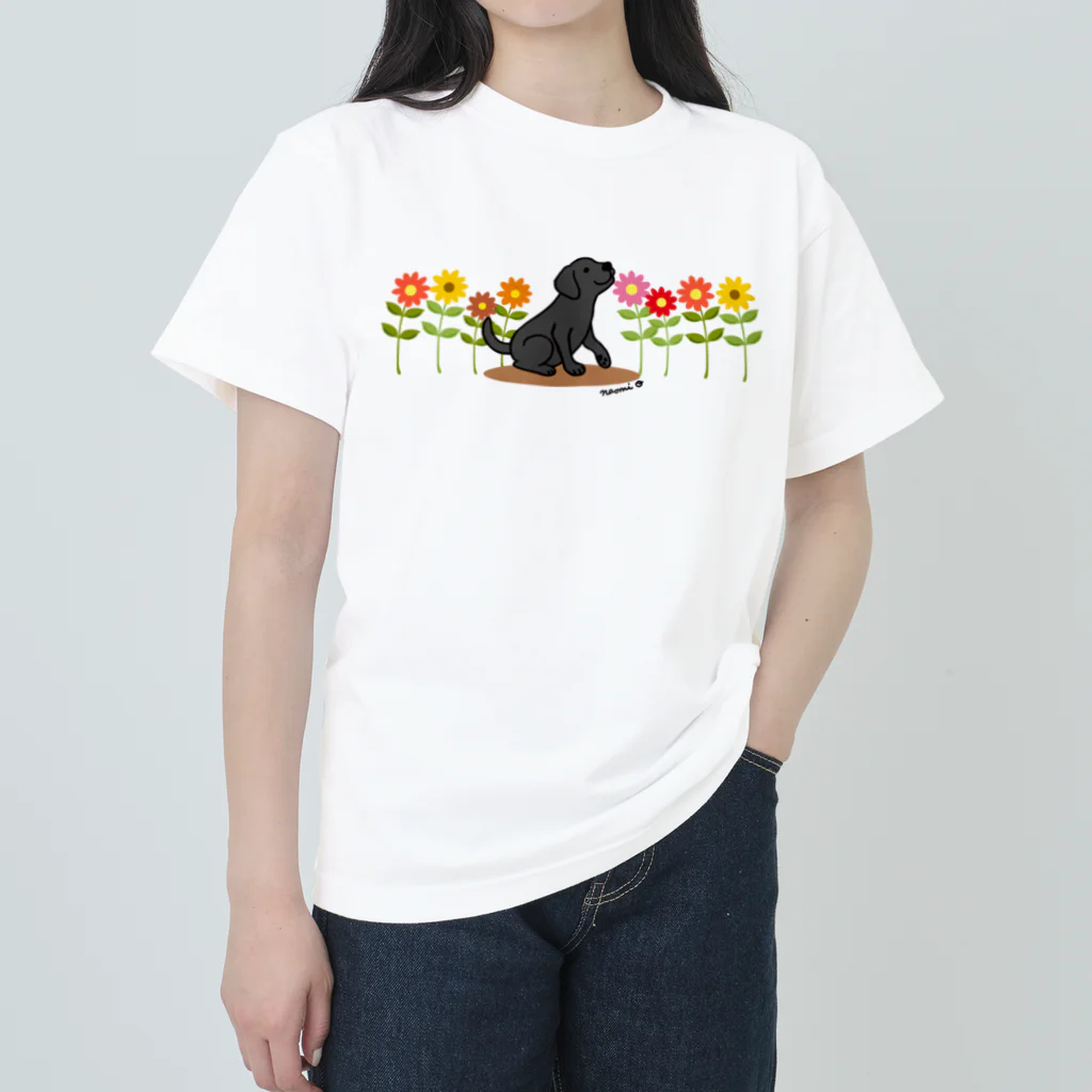 ハッピー・ラブラドールズのブラックラブラドールとデイジー Heavyweight T-Shirt