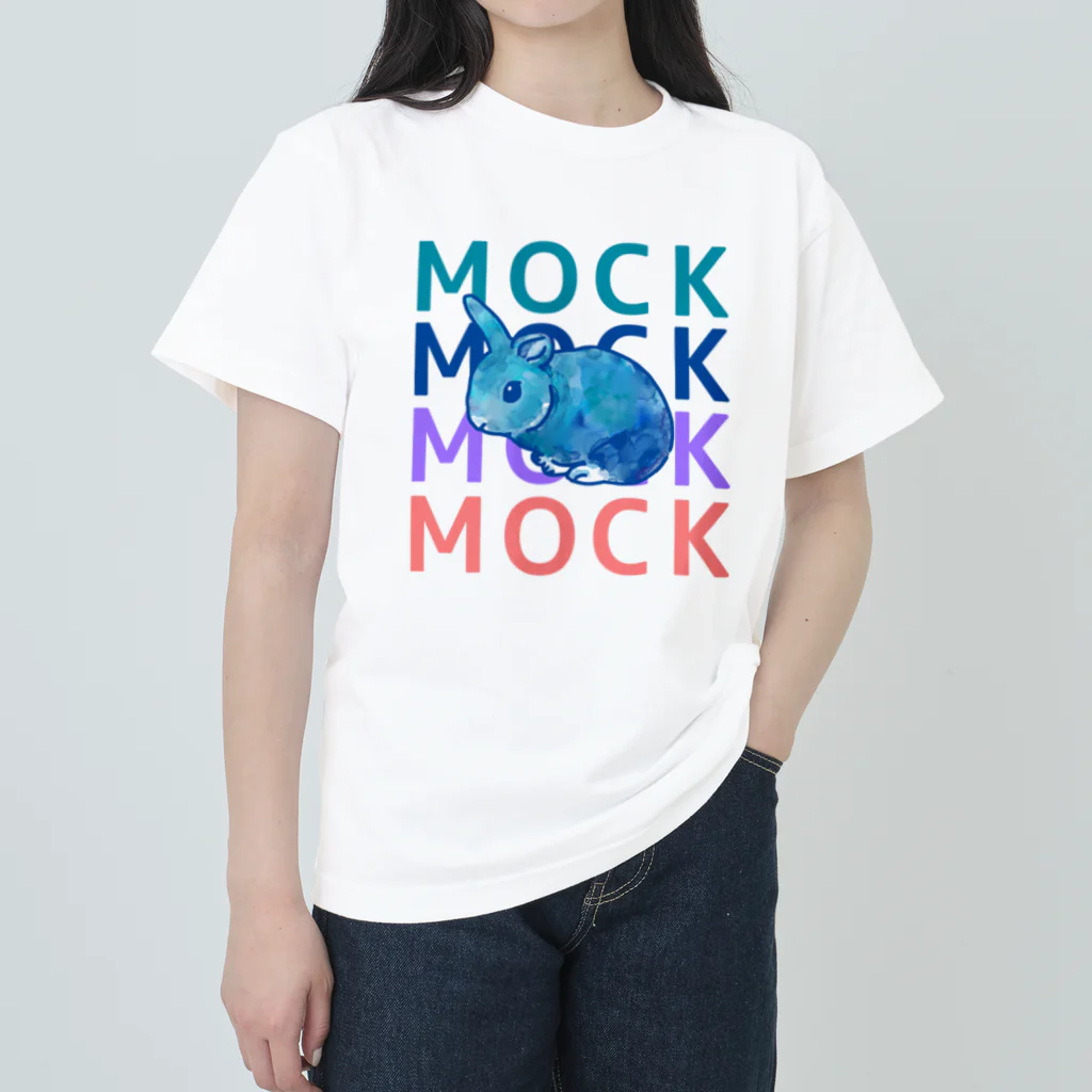 Mock’n Rollのアートなうさぎのモック ヘビーウェイトTシャツ