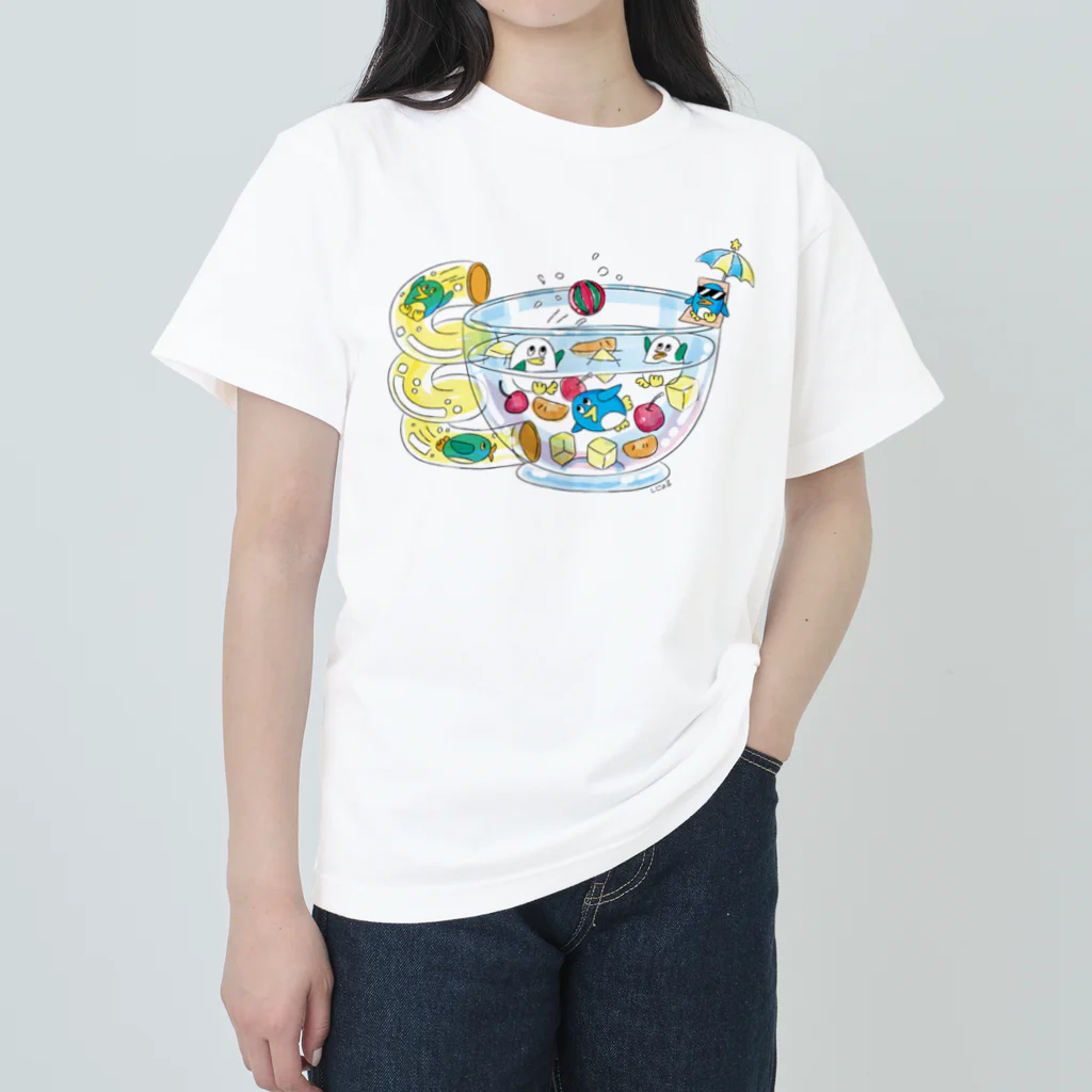 しじょるのペンギンとフルーツポンチ ヘビーウェイトTシャツ