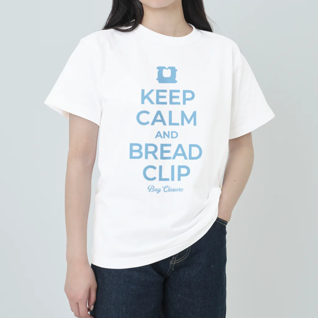 kg_shopのKEEP CALM AND BREAD CLIP [ライトブルー] ヘビーウェイトTシャツ