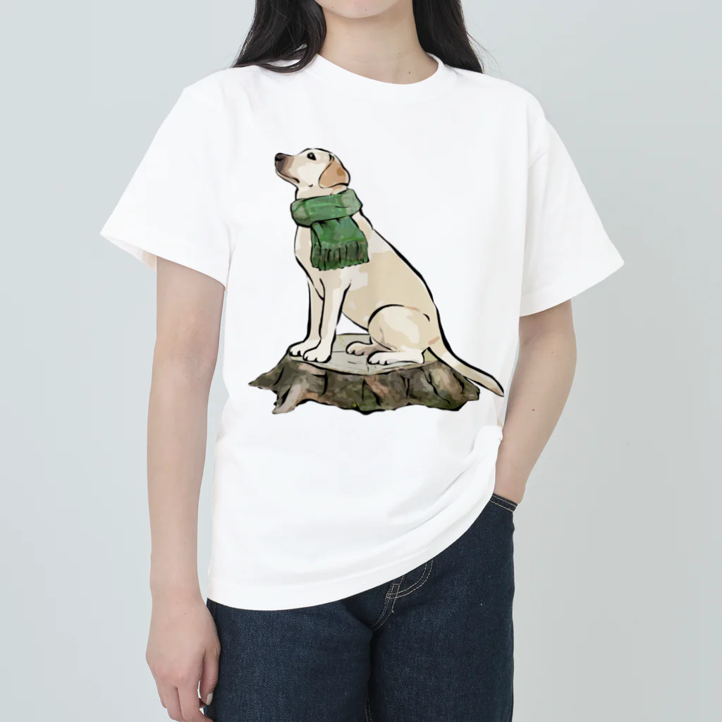 犬グッズの店しえるぶるーのマフラー犬　ラブラドルレトリバー ヘビーウェイトTシャツ