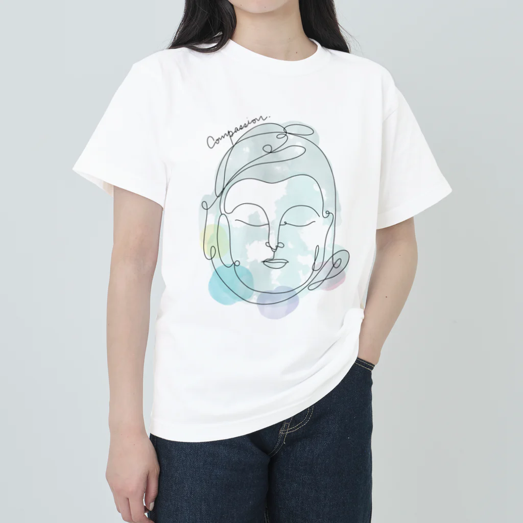 ドリゼラのおみやげ販売所のCompassion Buddha -Original- ヘビーウェイトTシャツ